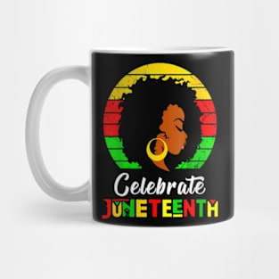 Womens Juneteenth Afro Woman Black Queen African American Melanin Mug